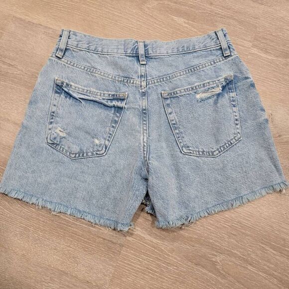 Free People Shorts Womens 26 Blue Denim Distressed 100% Cotton Casual Button-Fly - Picture 7 of 8